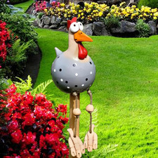 Huhn Deko Garten Handarbeit Gartenstecker Hahn Gartenstatue Henne Gartendeko Hüh