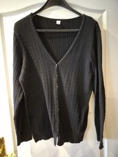 Cardigan Schwarz Zopfmuster