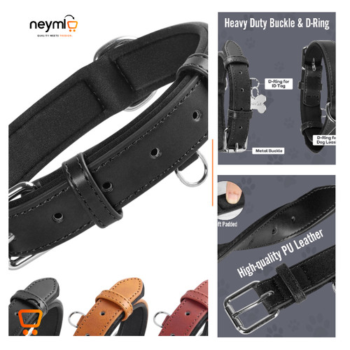 Hundehalsband leder schwarz - hundehalsband,