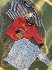 HM Baby Longsleeve | Gr. 74/80 | Blau | Topomini | Schlafanzug Oberteile 3 Stück