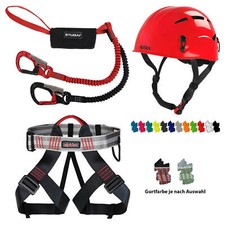 Alpidex Kletterhelm + Klettergurt + Stubai Klettersteigset BASIC 3.0