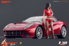 1/18 FERRARI GIRL red dress von SF Scale Figures für CMC Autoart Exoto