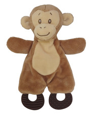 Schmusetuch mit Beißringe Affe Babyspielzeug Kuscheltier Stofftier Knisterfolie