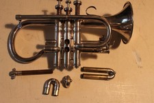 Solbron Boosey & Co Silber Es Sopran Kornett mit Box Etui