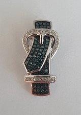 925er Silber Anhänger Gürtelschnalle türkisfarbenen Staub- Diamanten Geschenk