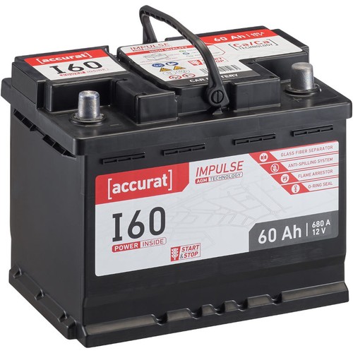 Agm start stop batterie 60ah - agm,