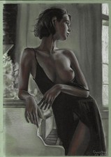 nackte Frau am Klavier