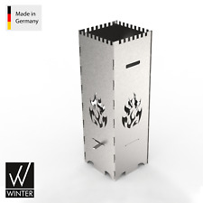 Feuerkorb 100cm, "Flamme", Garten Feuertonne Feuersäule Feuerstelle Grillplatte