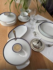 Thomas Porzellan Medaillon Blau Gold Tafelservice 6 Personen