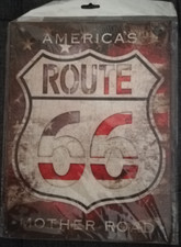 Retro Blechschild - Route 66 - 33 x 25 cm - Hochformat