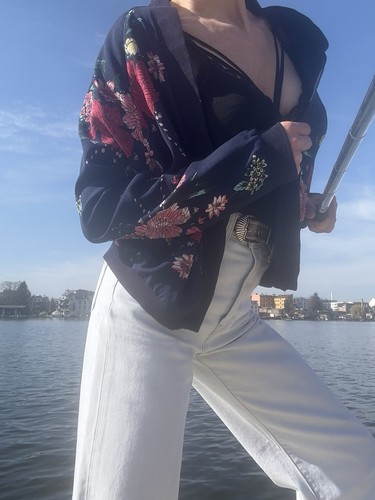 Blumen bomber jacke offen - blumen,