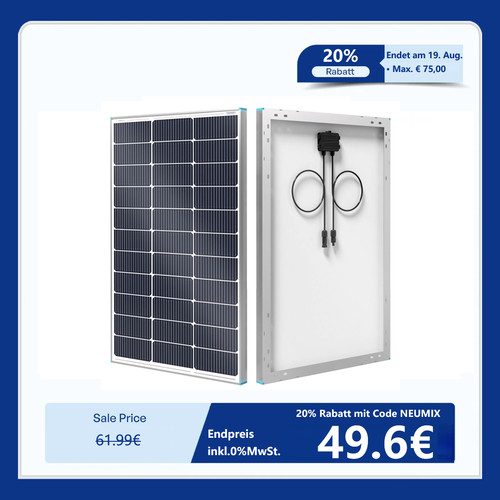 Renogy solarmodul 100w 12v - solarmodul,