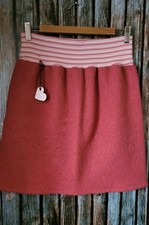 Walkloden-Rock Wollrock Wolle ❤️ Mein Röckchen Handmade Gr.  40 42 Neu Altrosa 