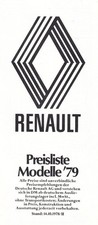 RENAULT 4 5 Alpine 6 12 14 15 17 Coupe 16 18 20 30 A310  Preisliste 1979 44