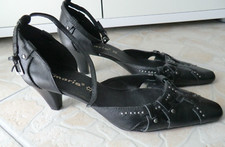 Damen Tamaris Leder Pumps Schwarz Nieten Rockabilly, Gothic, Punk Gr. 39, neu