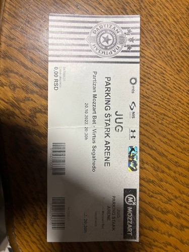 Partizan football ticket - fk,