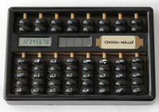 Taschenrechner im Abakus-Design "China-Haus" Kunststoff funktionsfähig schwarz