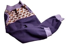 handmade Outdoorhose Waldkindergarten lila Pferde mit/ohn Knieflicken