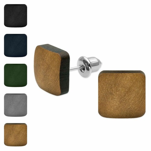 Paar eckige holz ohrstecker - paar,