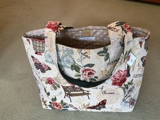 romantischer SHOPPER Vintage-Design Rosenmuster GOBELIN - handmade - NEU