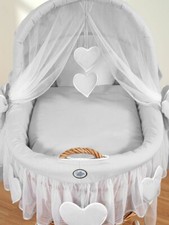 Bettwäsche Bezug Grau 4 tlg. für Stubenwagen Baby Bezug Bollerwagen mit Haube