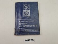 Betriebsanleitung Simson Kleinfahrzeuge 1968 IFA DDR #247289