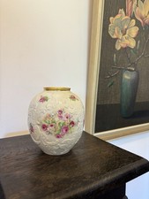 Royal Porzellan Bavaria KPM Vase mit Blumenmotiv und Goldrand,12,5 cm