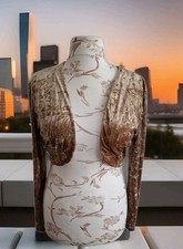 👑 Bolerojacke Pannesamt gülden hellbraun/ Goldig Gr. 38 40 Joachim Bosse Style 