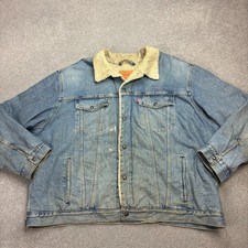 Levis Jeansjacke Erwachsene 4XL XXXXL Blau Sherpa Gefüttert Red Tab Trucker F...