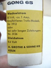 4340.    gebr. Haus Signal Klingelanlage Grothe Gong 65