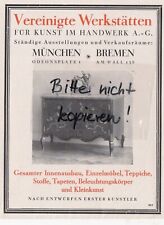 MÜNCHEN BREMEN, Werbung 1928, Vereinigte Werkstätten für Kunst im Handwerk AG