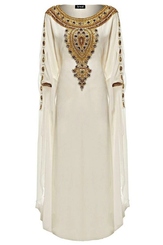 Damen off white samt abaya - damen,
