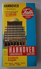 HANNOVER / LANGENHAGEN / LAATZEN - FALK STADTPLAN 51. AUFLAGE 1984 - GEFALTET