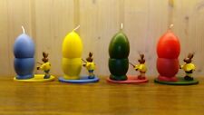 4 Holz-Eierbecher mit Kerze