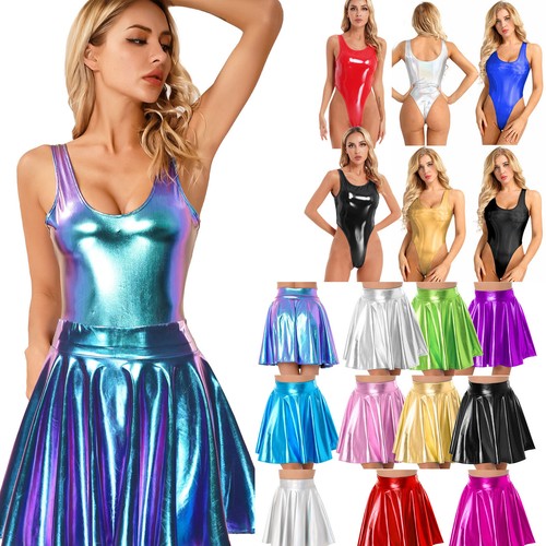 Damen shiny metallic high - metallic,