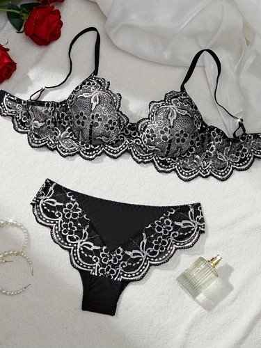 Damen spitzen set dessous - bh,