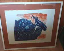 Holzschnitt 1970 Walter Habdank 1930-2001 Noah m Taube EA Probedruck Galerie