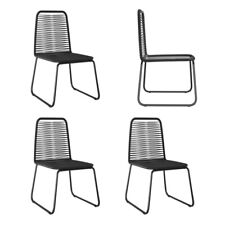 3er Set Gartenstuhl Graves Esszimmerstuhl Schwarz Essstuhl Rattan Metall NEU *