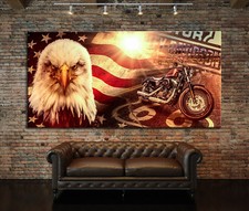 Leinwandbild Harley Davidson Motorrad Bilder Route 66 Wanddeko Versand gratis