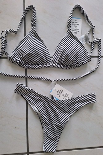 Bikini schwarz weiß - bikini,