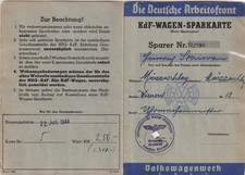 (Nr. 347 ) KdF-Wagen-Sparkarte mit 50 grünen Sparmarken