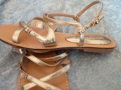 Riemchen sandale gold 42 - riemchen, gr.42