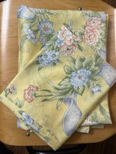 Vintage Einzelbettwäsche 135x200cm Gelb Blumen Schleifen Landhaus Shabby Chic