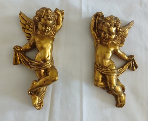 Putten engel goldfarben links - goldfarben,