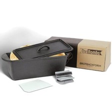 Brotbackform mit Deckel aus Gusseisen 3L Backform rechteckig ink. Teigcutter