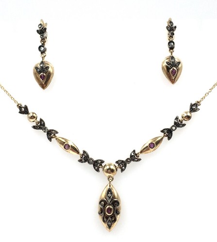 14kt gold silber schmuckset - 14kt,