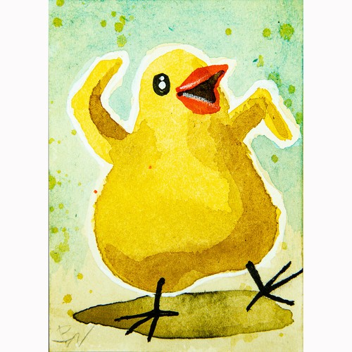 Küken original painting - , aceo