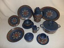 c4 Pottery Winterling Bavaria - blau floral handbemalt Vintage Geschirr 8H5C