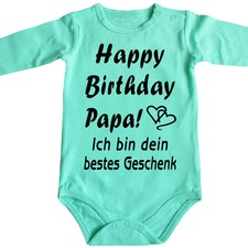 BIO Strampler Babybody Happy Birthday Papa Mama Oma Opa Onkel Tante Uroma Uropa