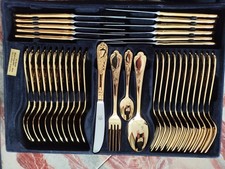 Besteckset SBS 12 Personen 23/24 Karat Hart vergoldet  70 Teile